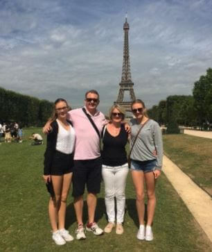 Steve Titmus with his family holidaying in Paris.